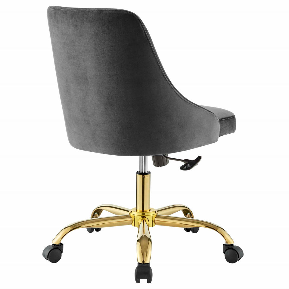 Distinct Tufted Swivel Performance Velvet Office Chair.
