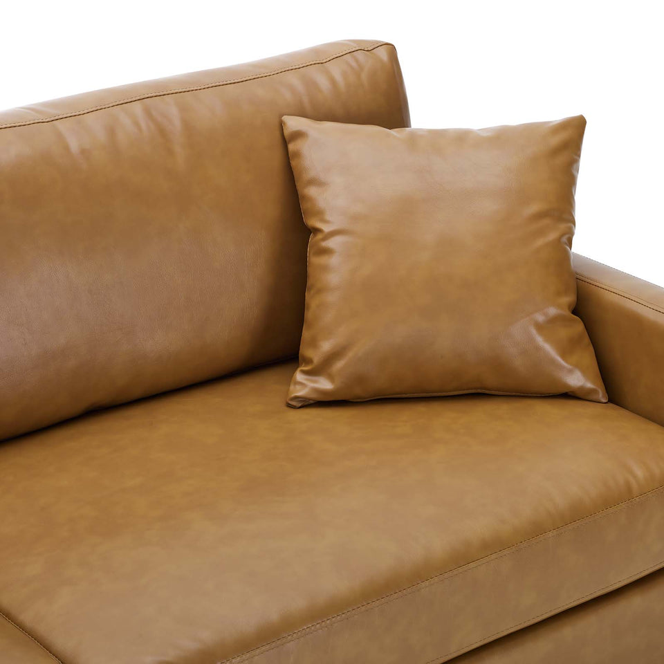 Juliana Vegan Leather Sofa in Tan.