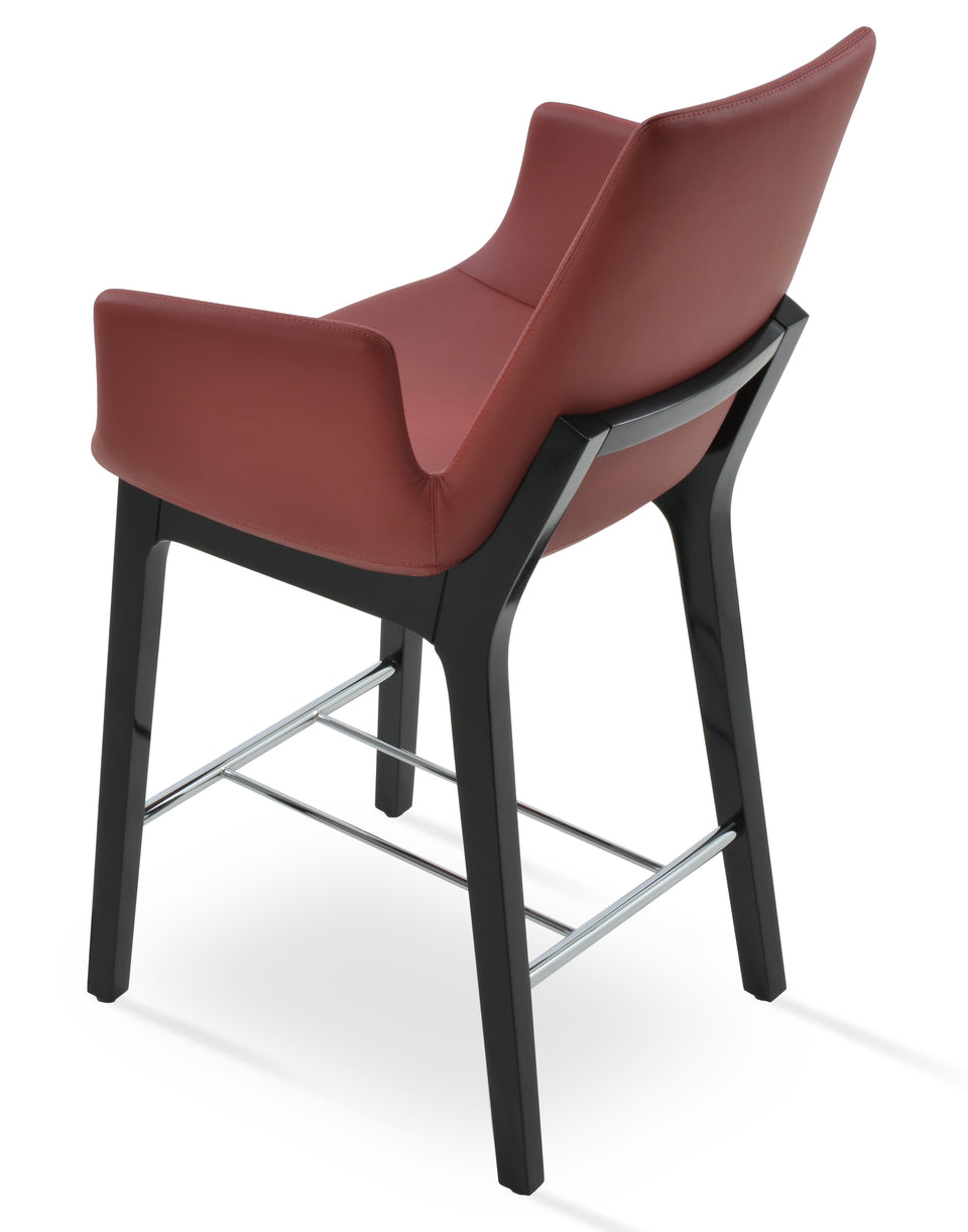 Eiffel Arm Wood Counter Stool.