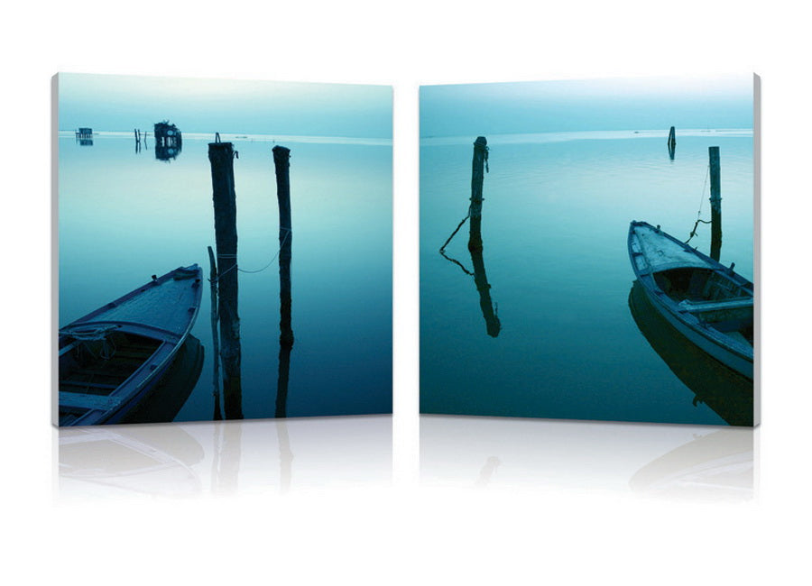 Idle shore mounted photography print diptych