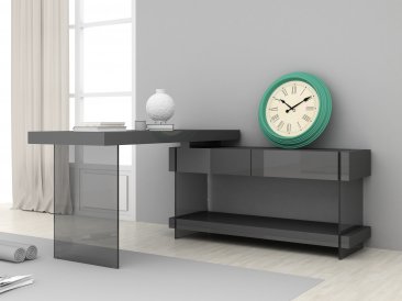 Grey Cloud Modern Desk in High Gloss.