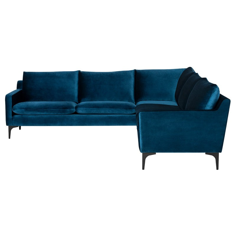 Anders L Sectional - Midnight Blue.