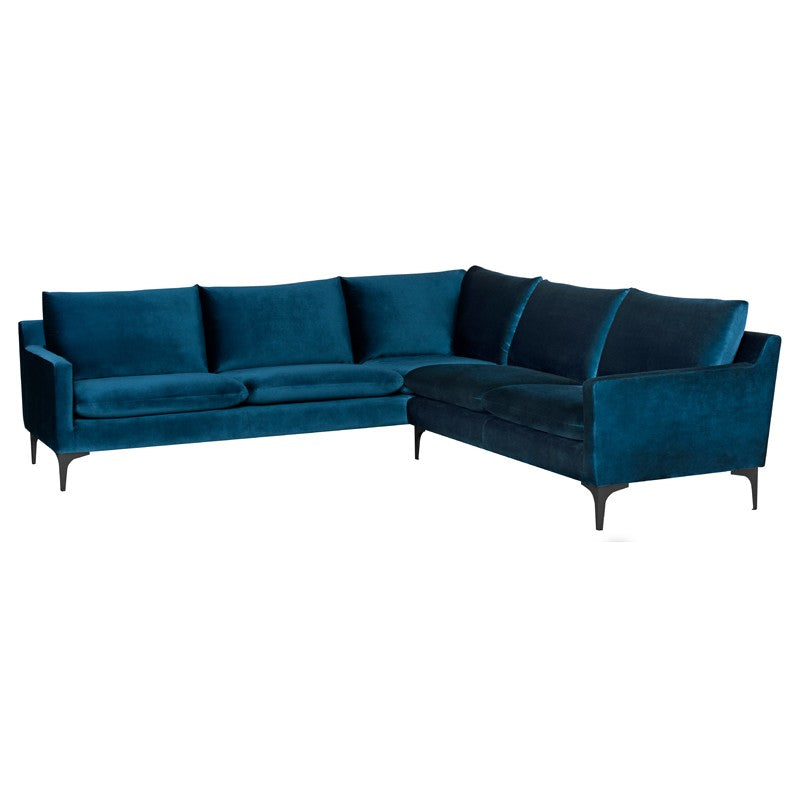 Anders L Sectional - Midnight Blue.
