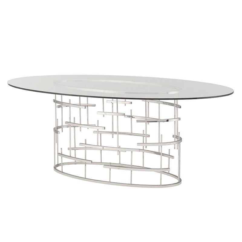 Oval Tiffany Dining Table - Silver.