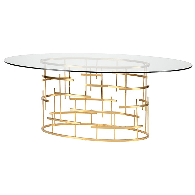 Oval Tiffany Dining Table - Gold.