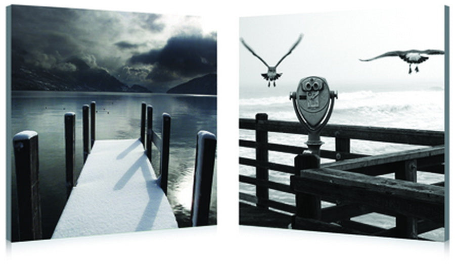 Lake lookout mounted photography print diptych