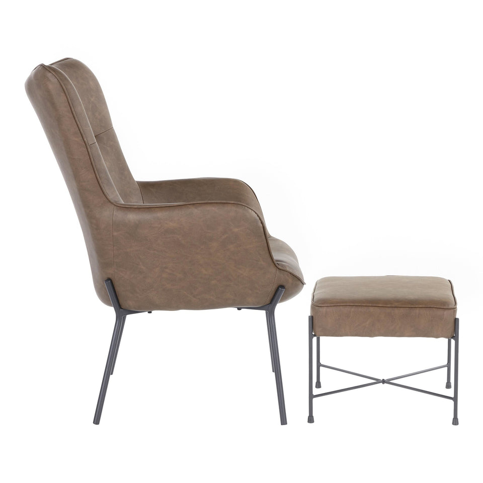 Izzy Lounge Chair + Ottoman Set.
