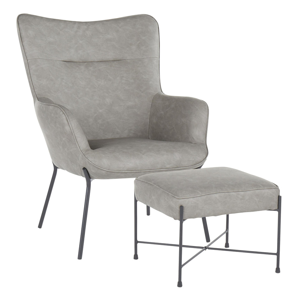Izzy Lounge Chair + Ottoman Set.