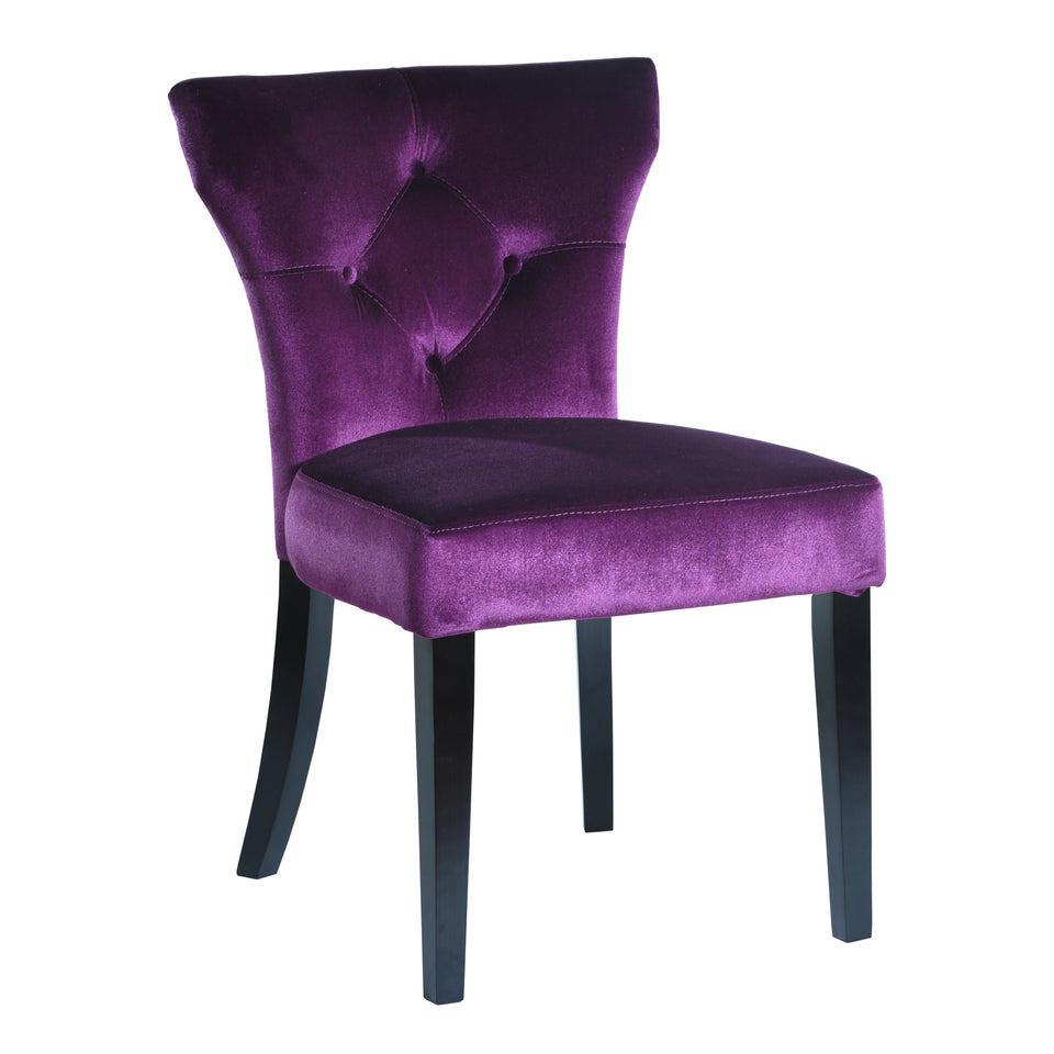 Elise Side Chair in Purple Velvet - Set of 2