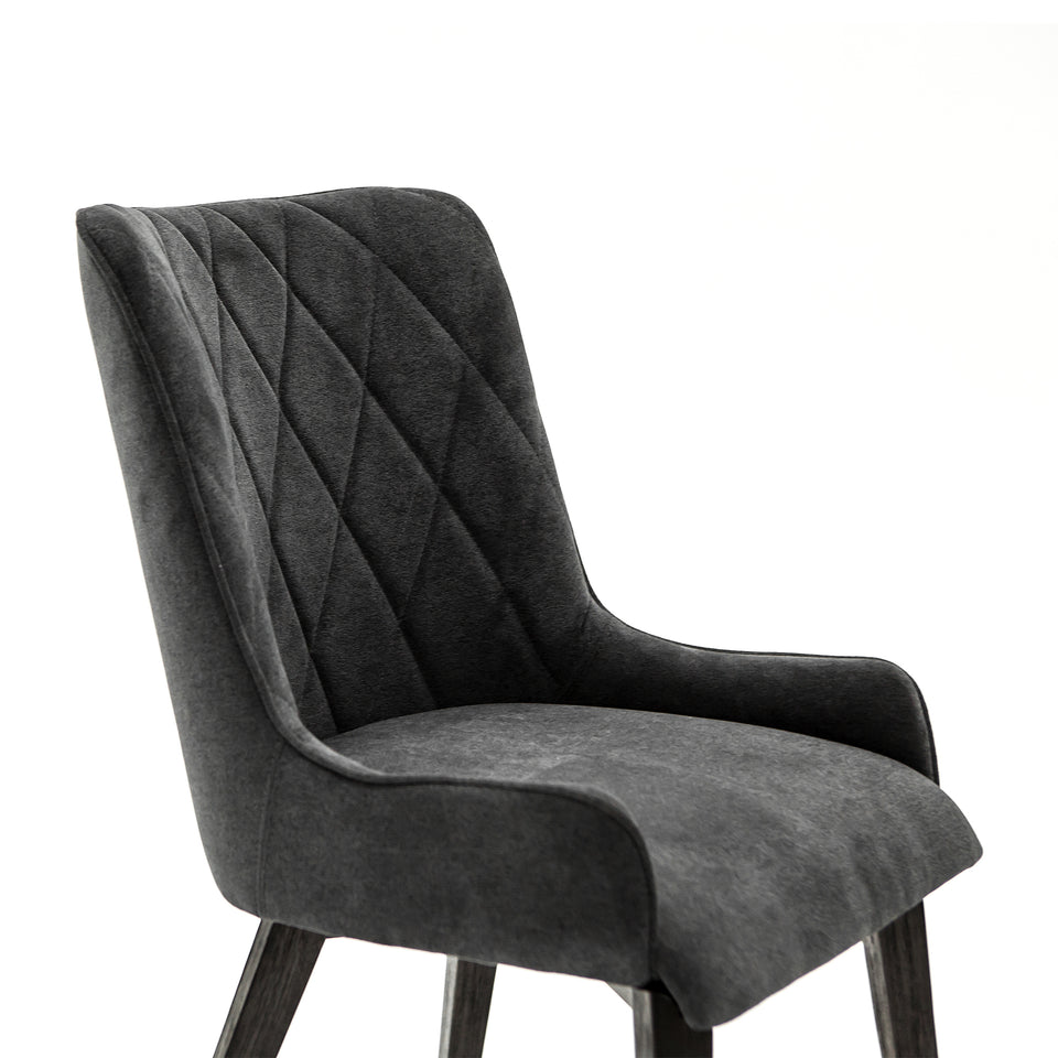 Alana Charcoal Upholstered Dining Chair - Set of 2