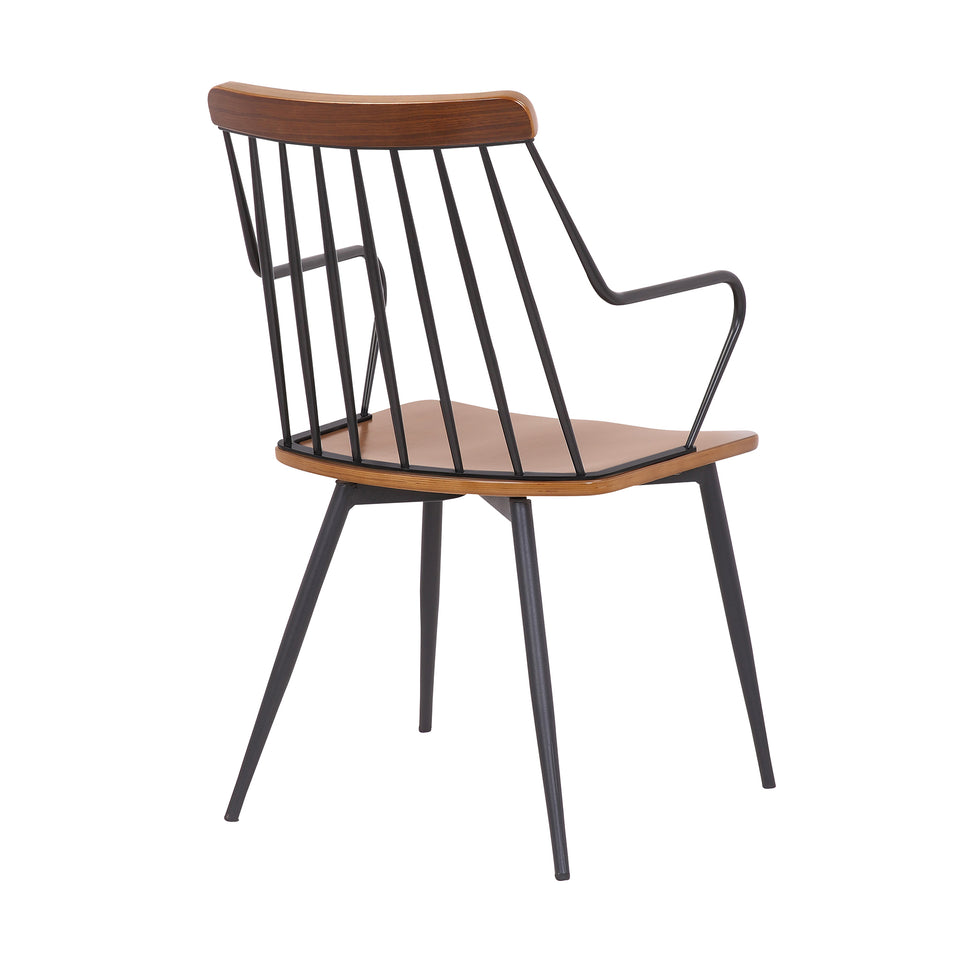 Alcott Contemporary Walnut and Metal Dining Room Chair