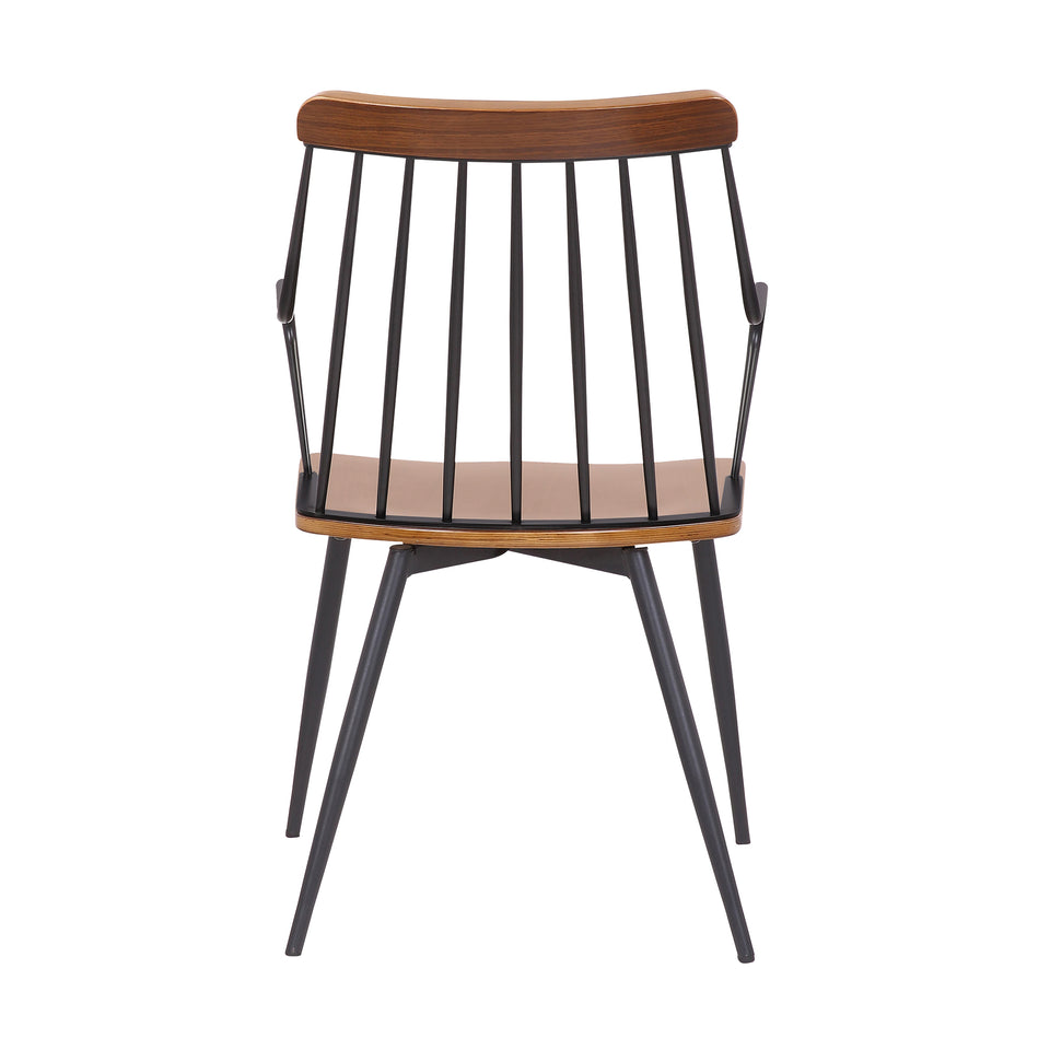 Alcott Contemporary Walnut and Metal Dining Room Chair