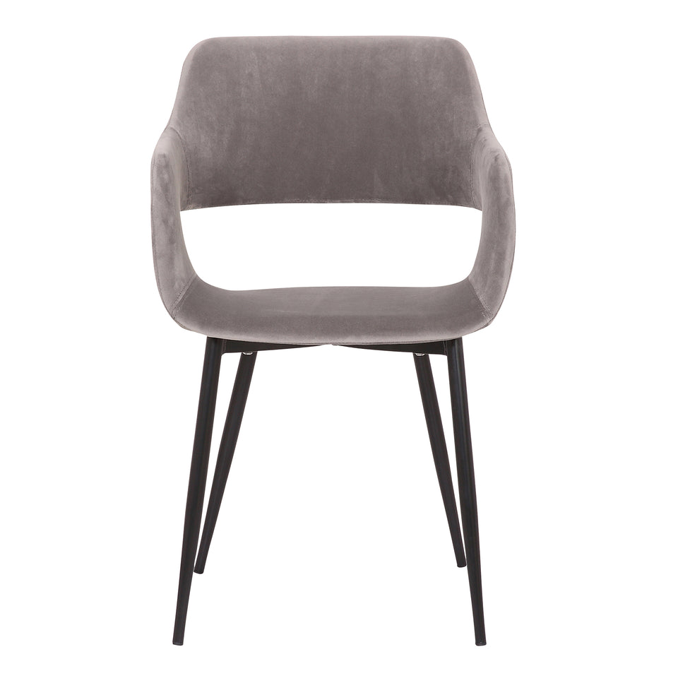 Ariana Mid-Century Gray Open Back Dining Accent Chair