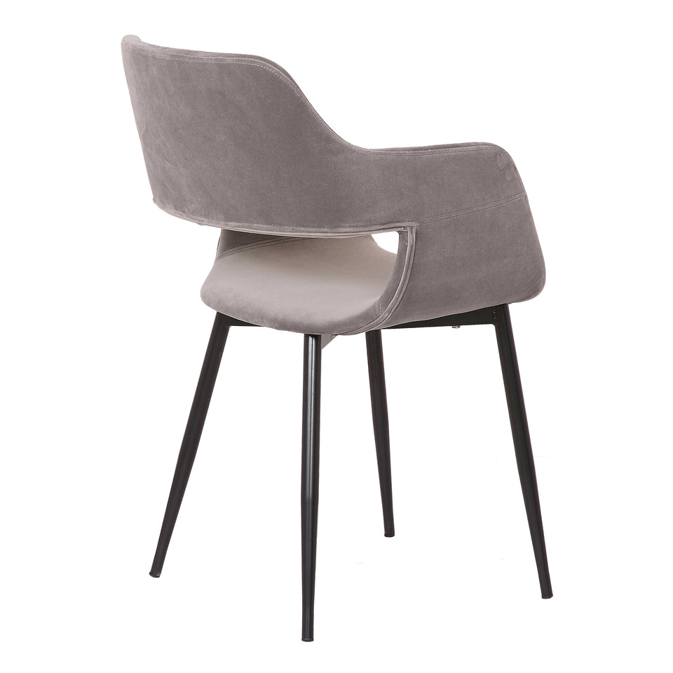 Ariana Mid-Century Gray Open Back Dining Accent Chair