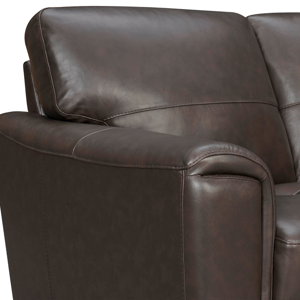 Bergen 87" Espresso Genuine Leather Square Arm Sofa