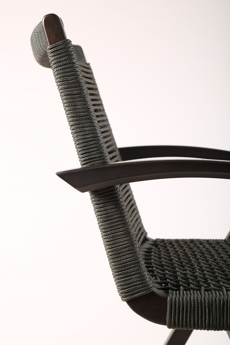 Brielle Outdoor Dark Eucalyptus Wood and Grey Rope Counter and Bar height Stool