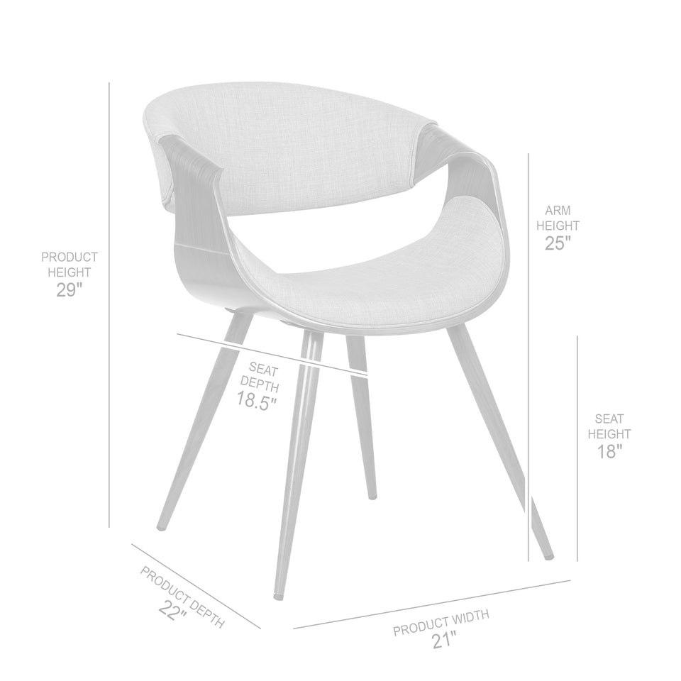 Butterfly Mid-Century Dining Chair in Walnut Finish and Green Fabric