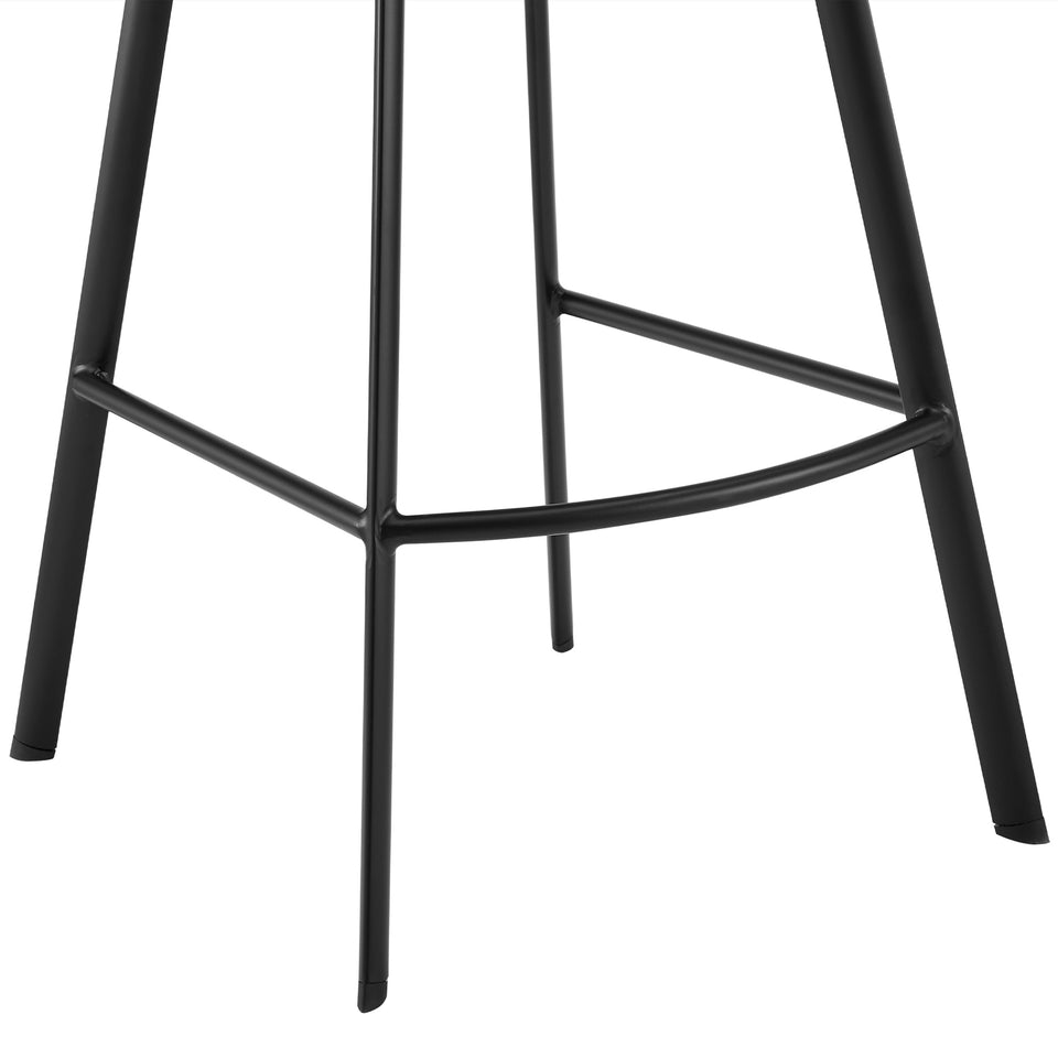 Carise Blue Faux Leather and Black Metal Swivel 30" Bar Stool