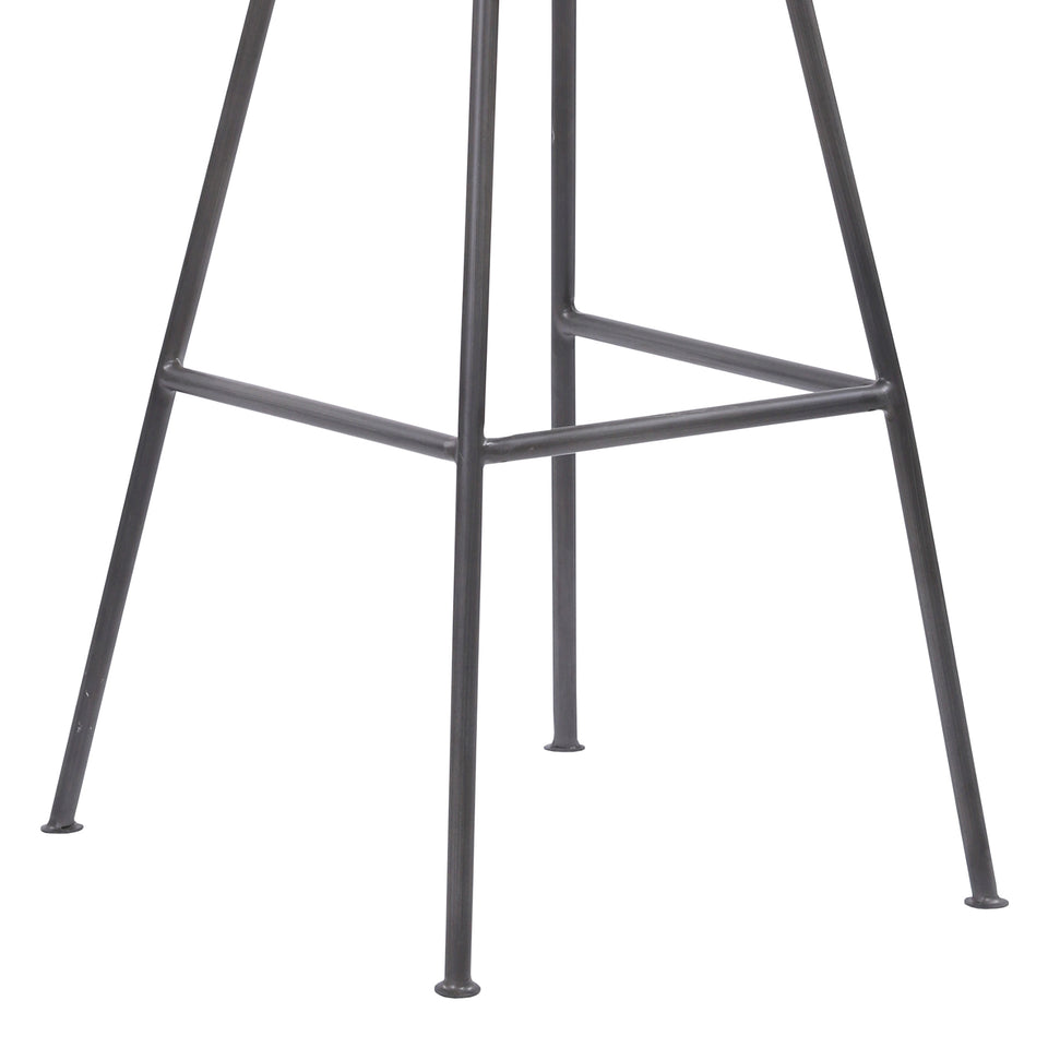 Coronado Contemporary 30" Bar Height Barstool in Brushed Gray Powder Coated Finish and Gray Faux Leather