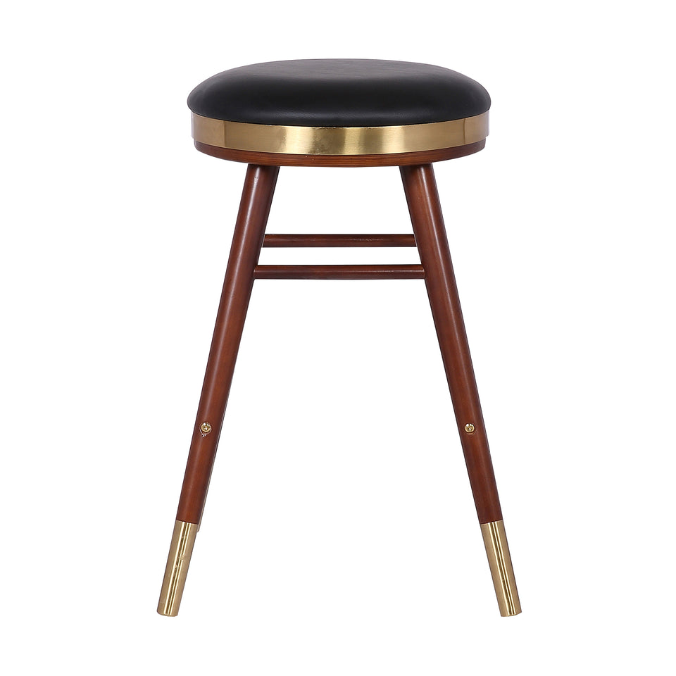 Clara Backless Modern 26" Gray Faux Leather Bar Stool