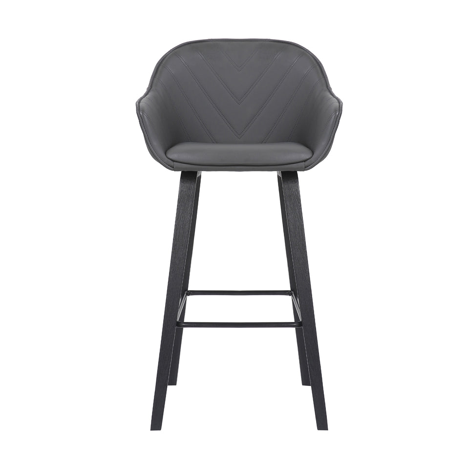 Crimson Faux Leather and Wood Bar and Counter Height Stool