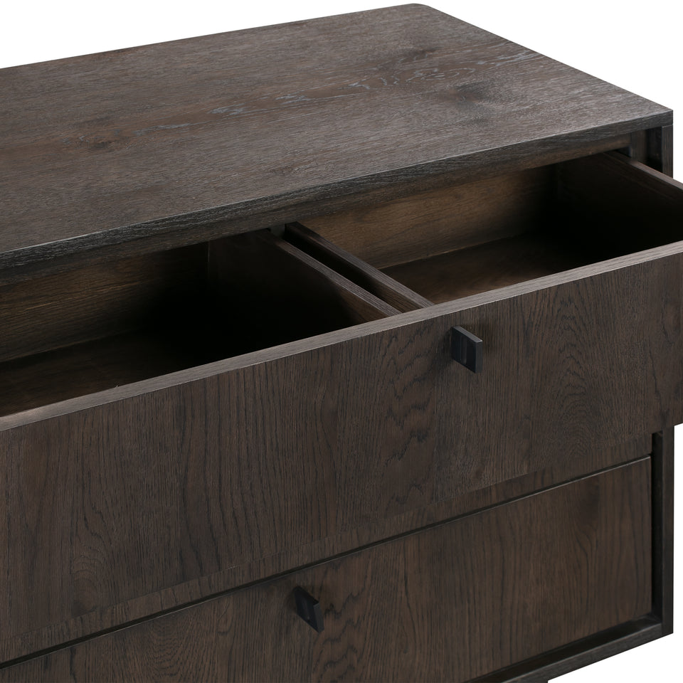 Cross Solid Oak and Metal 3 Drawer Dresser
