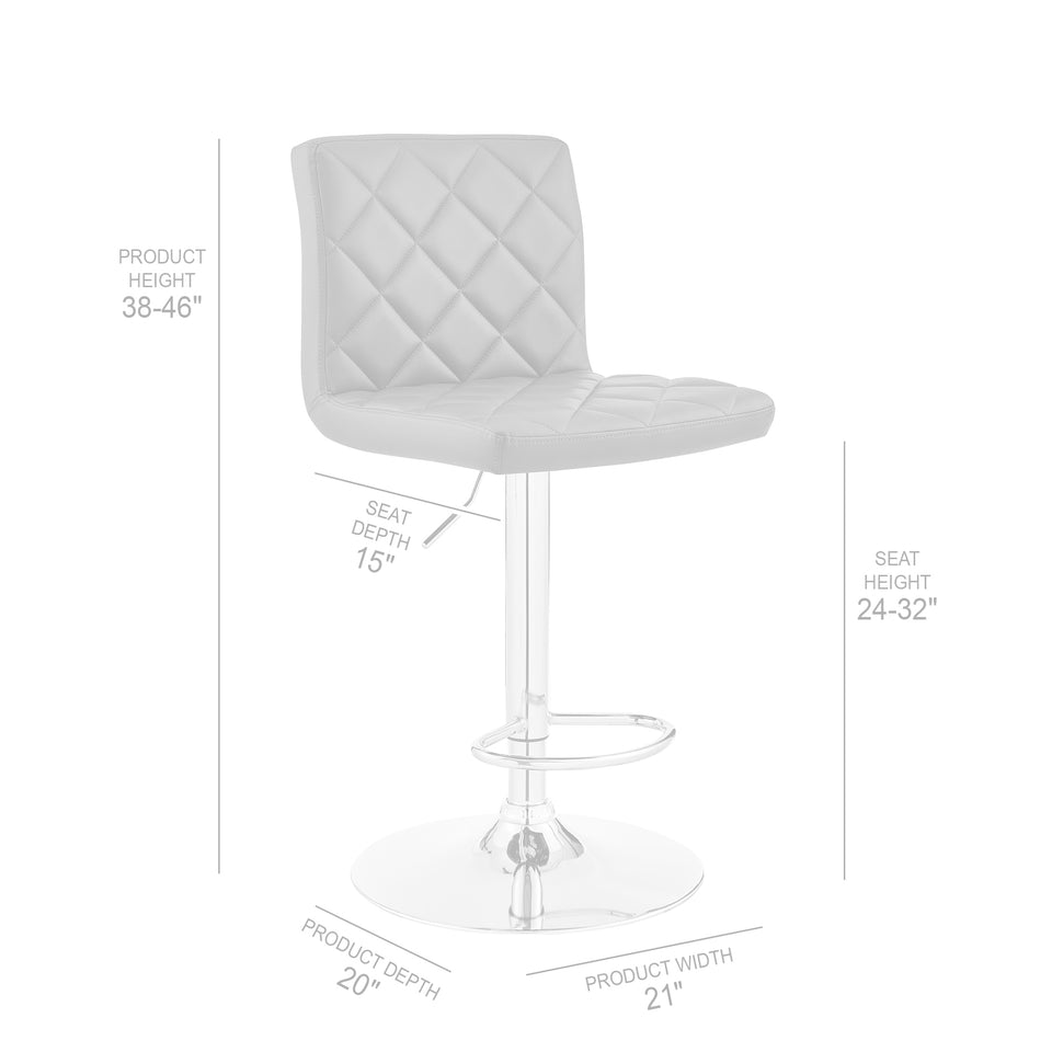 Duval Adjustable Gray Faux Leather Swivel Bar Stool
