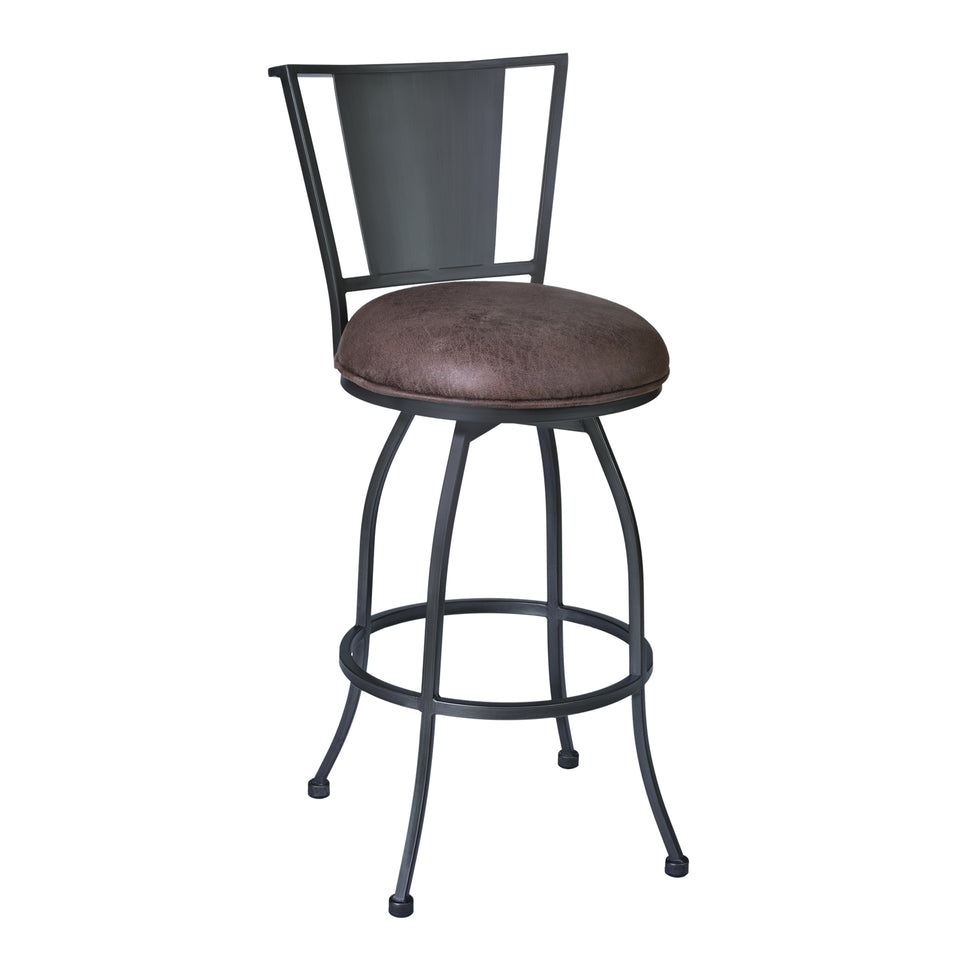 Dynasty 30" Bar Height Barstool in Mineral finish with Bandero Tobacco