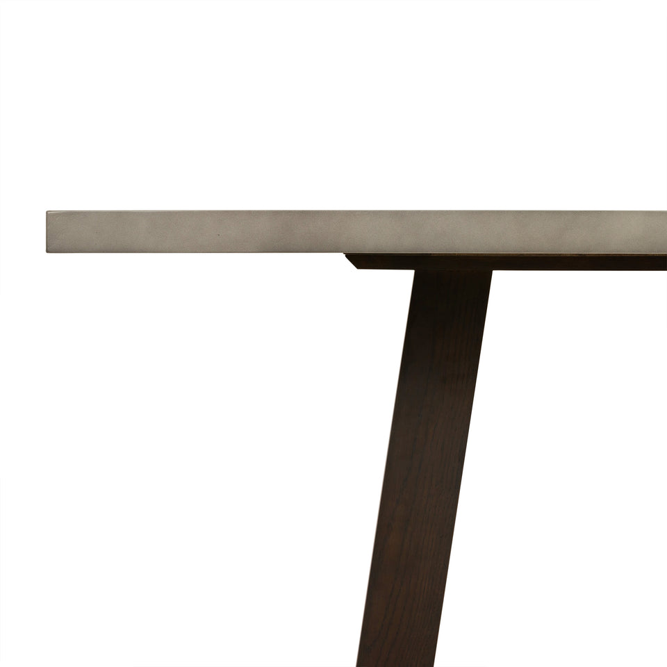 Elodie Gray Concrete and Dark Gray Oak Rectangle Dining Table