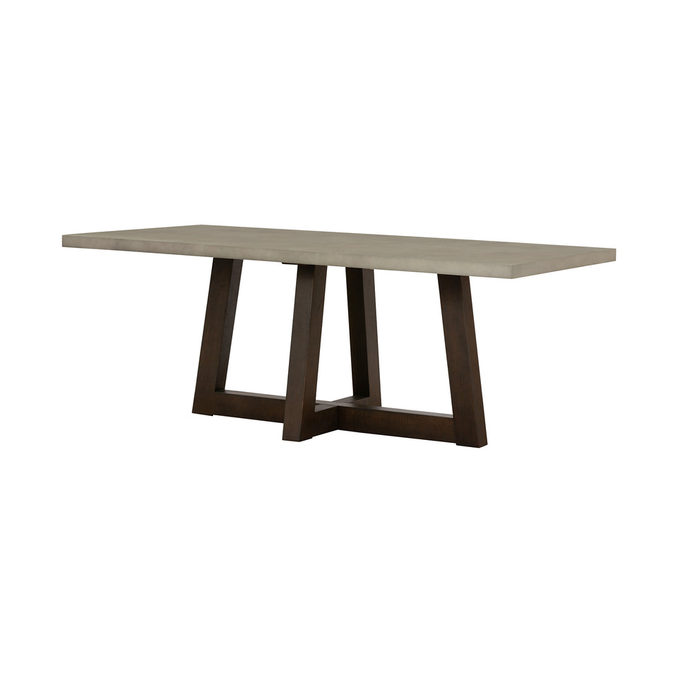 Elodie Gray Concrete and Dark Gray Oak Rectangle Dining Table