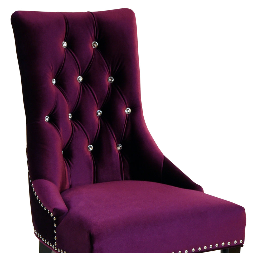 Carlyle Tufted Velvet Side Chair with Nailhead Trim