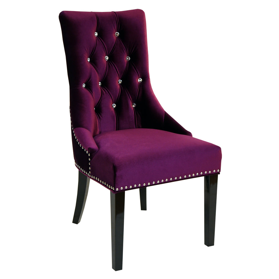 Carlyle Tufted Velvet Side Chair with Nailhead Trim