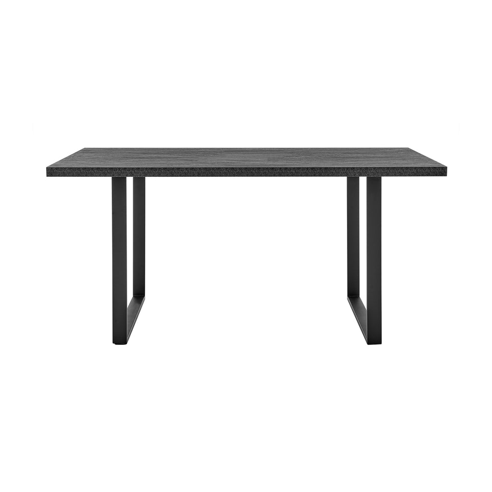 Fenton Dining Table with Charcoal Top and Black Base