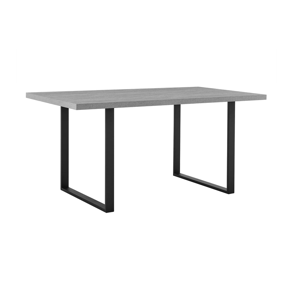 Fenton Dining Table with Gray Top and Black Base