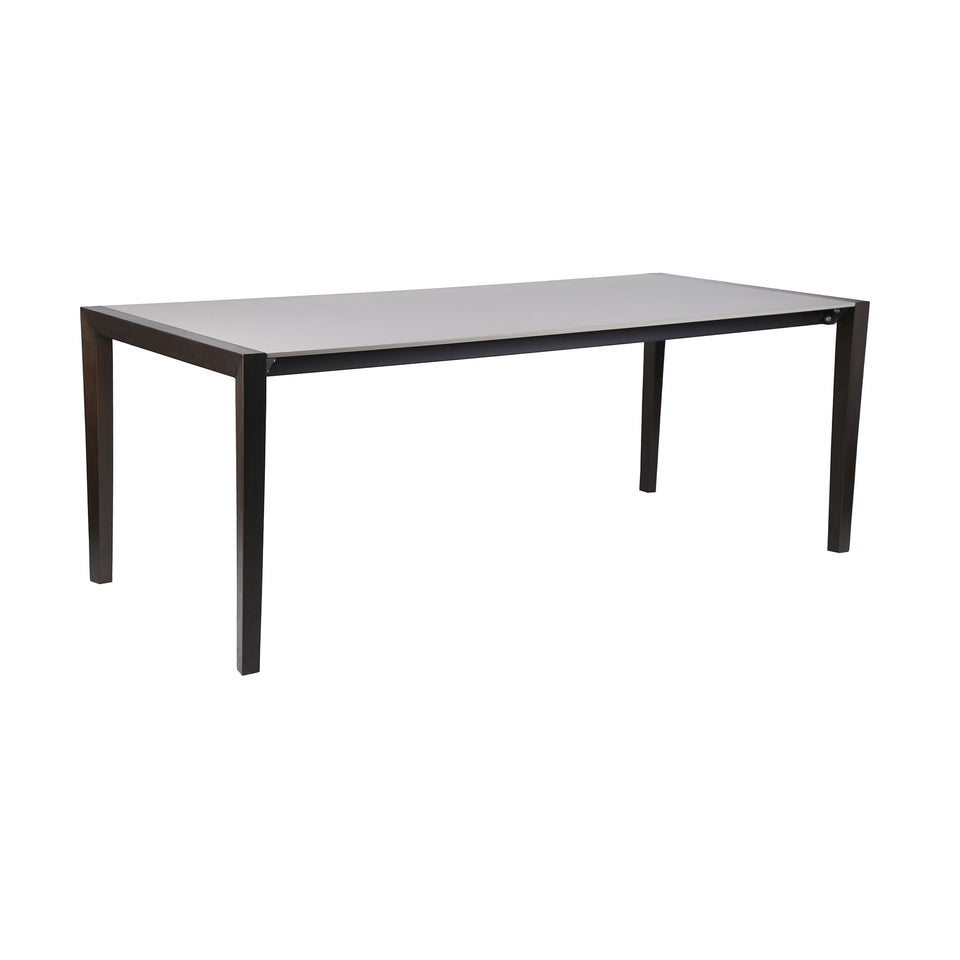 Fineline Indoor Outdoor 80" Rectangle Dining Table in Dark Eucalyptus Wood and Super Stone