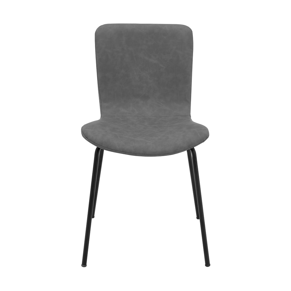 Gillian Modern Light Gray Fabric and Metal Dining Room Chairs - Set of 2