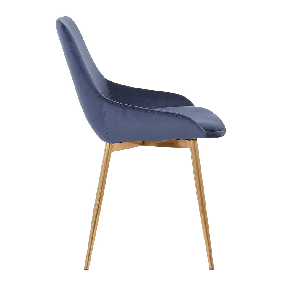 Heidi Blue Velvet Dining Accent Chair