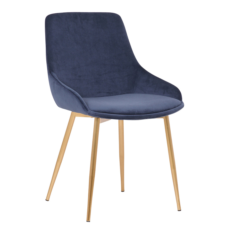 Heidi Blue Velvet Dining Accent Chair