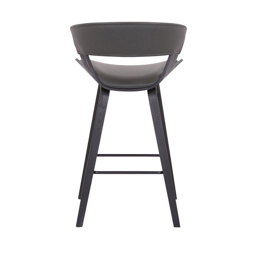 Jagger Modern 26" Wood and Faux Leather Counter Height Bar Stool
