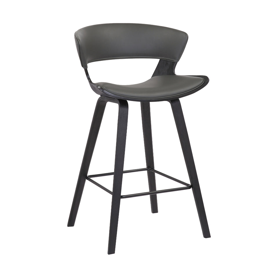 Jagger Modern 26" Wood and Faux Leather Counter Height Bar Stool