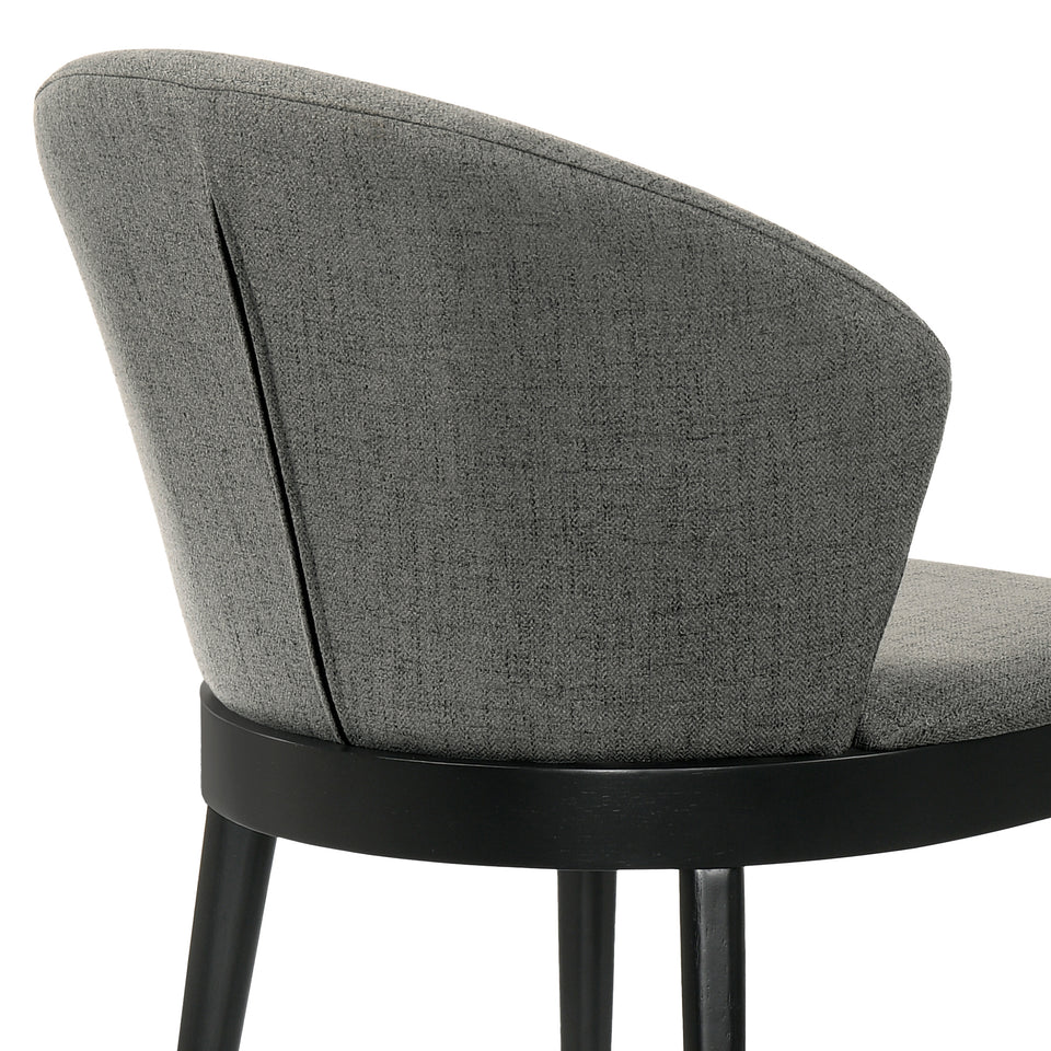 Juno Charcoal Fabric and Black Wood Dining Side Chairs - Set of 2