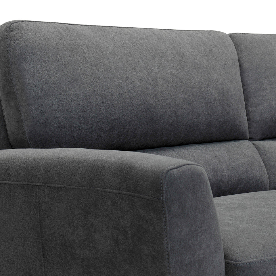 Kester 81" Square Arm Dark Gray Fabric Sofa