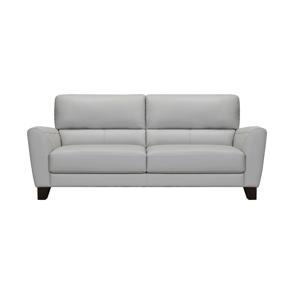 Kester 81" Square Arm Dove Gray Genuine Leather Sofa