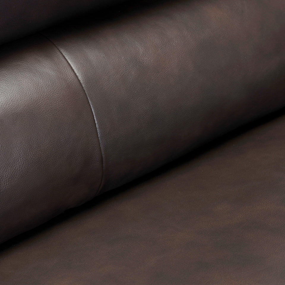 Kester 81" Square Arm Espresso Genuine Leather Sofa