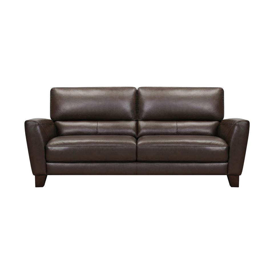 Kester 81" Square Arm Espresso Genuine Leather Sofa