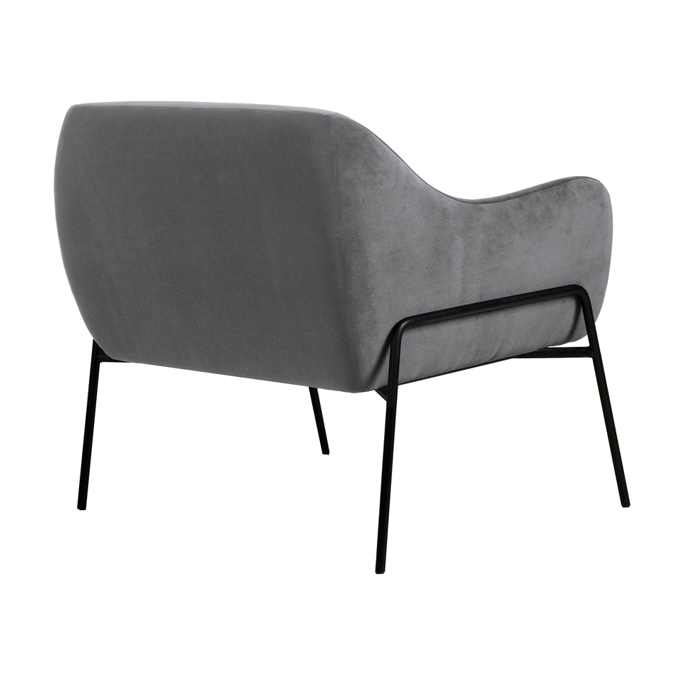 Karen Gray Velvet Modern Accent Chair