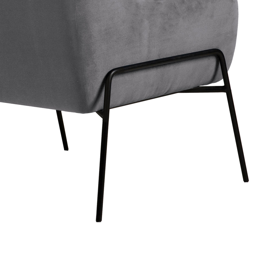 Karen Gray Velvet Modern Accent Chair