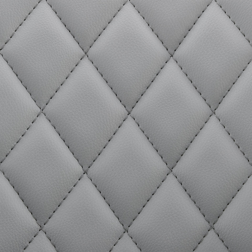 Leland Adjustable Gray Faux Leather and Black Finish Bar Stool