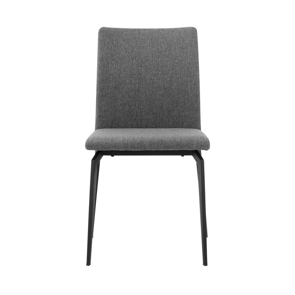 Lyon Gray Fabric and Metal Dining Room Chairs - Set of 2