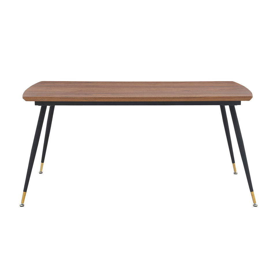 Messina Modern Walnut and Metal Dining Room Table